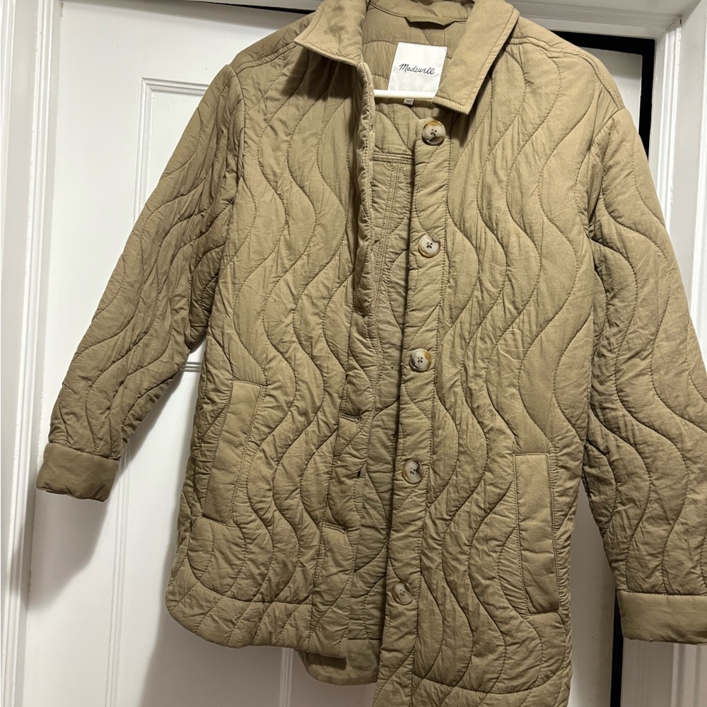 Madewell Quilted Jacket in Khaki Tan